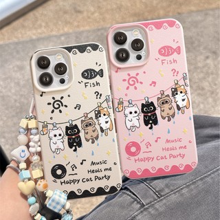 Ốp Lưng iPhone TPU Hoạ Tiết Da Mềm Happy Cat Chống Sốc Chống Bẩn Cao Cấp - iP X/XS/11/12/13/14/15/16/17/Plus/Pro/Max/Air