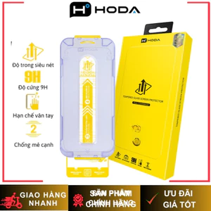 Cường Lực Trong Suốt HODA 2.5D Mỏng 0.33mm Có Khung Trợ Dán cho iP 17/16/15/14 Series