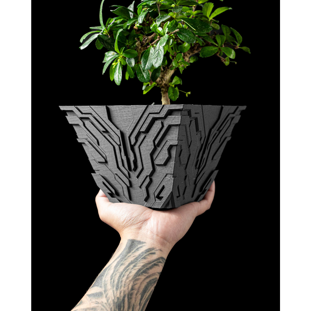 Chậu cây trang trí, tặng kèm nametag (quà tặng) - Mẫu Uplink - ArtPrint3D
