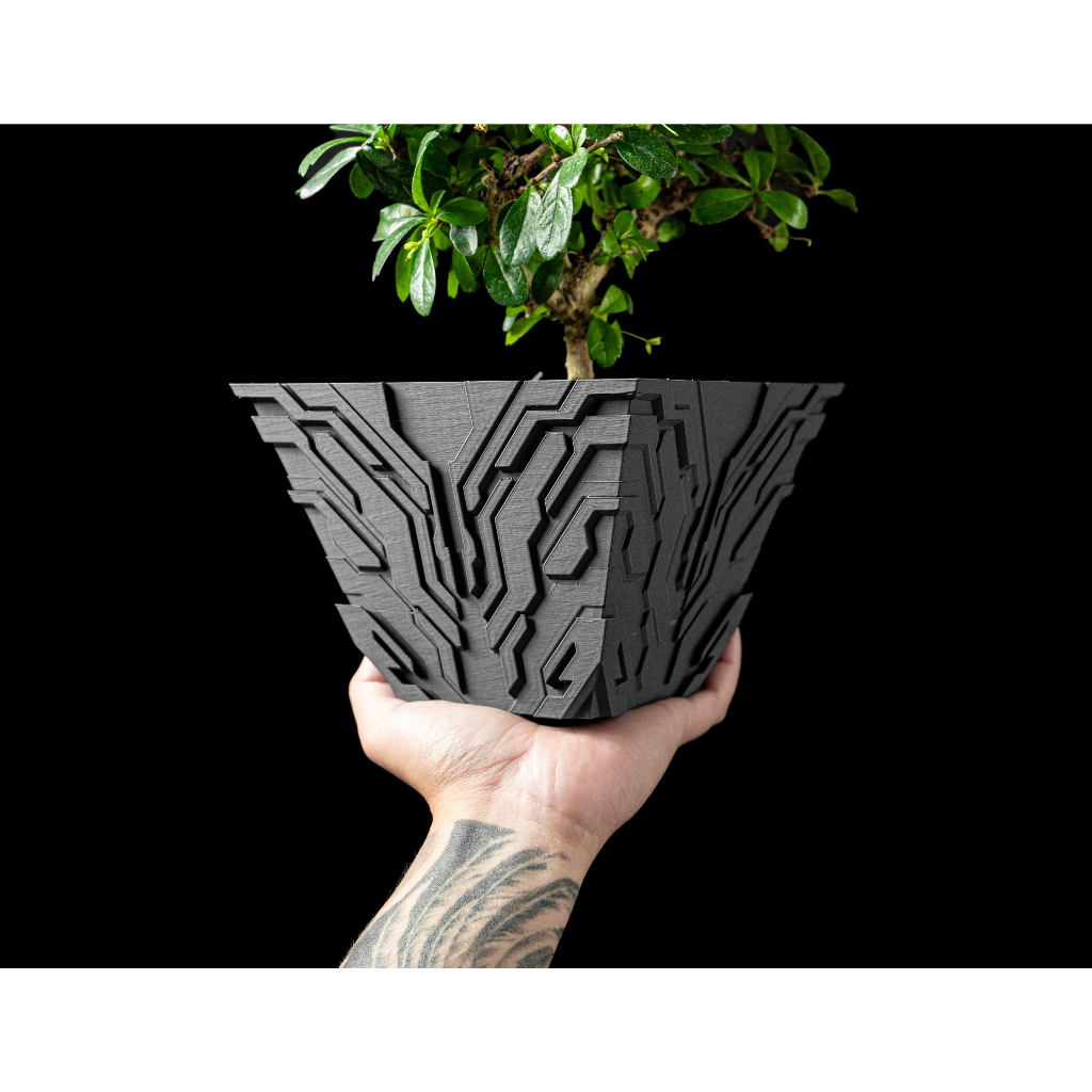 Chậu cây trang trí, tặng kèm nametag (quà tặng) - Mẫu Uplink - ArtPrint3D
