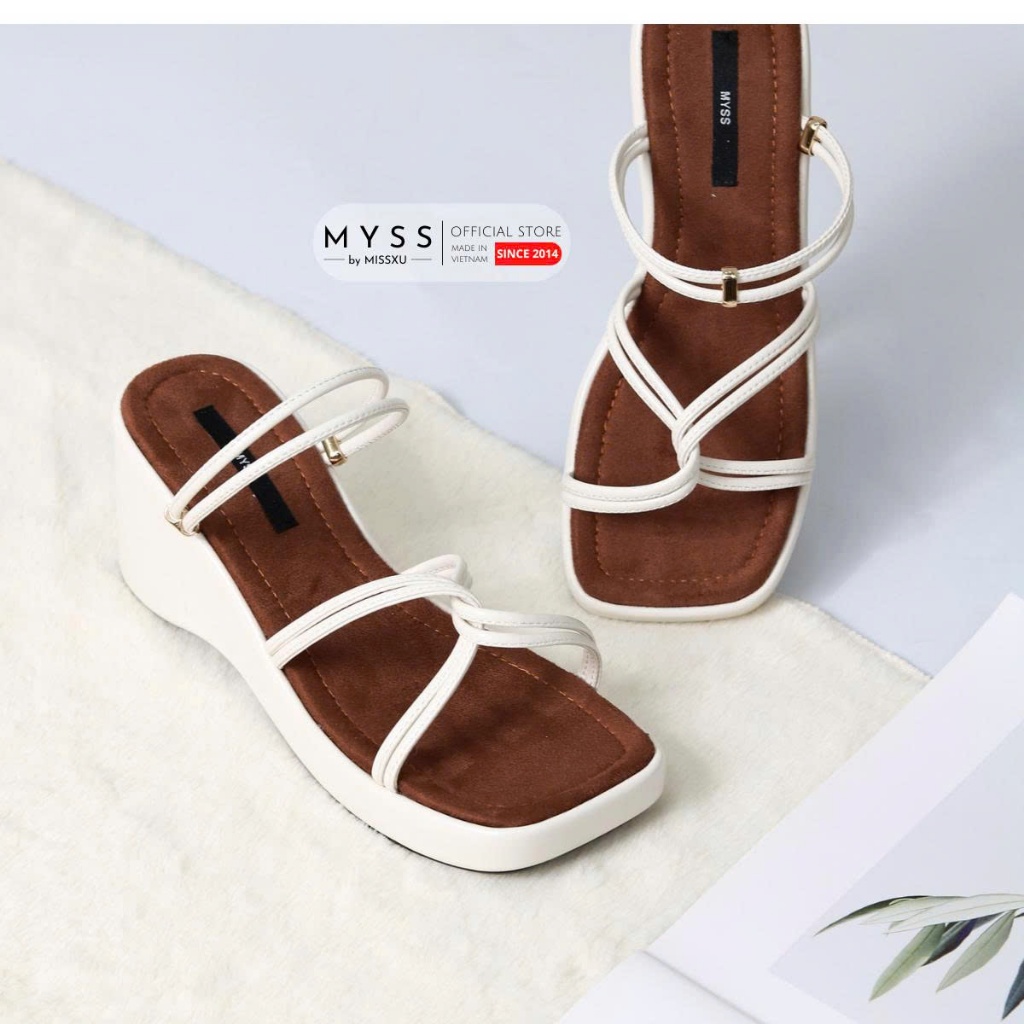 Giày sục nữ 2 quai xoắn đế xuồng 7cm cao cấp MYSS - SU246