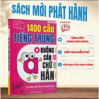 Combo sách 1400 câu tiếng trung không cần chữ Hán+5000 từ vựng HSK1-6 Bí kíp chinh phục kì thi HSK