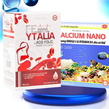 Combo Viên uống Sắt FE NaNa 30 viên và Calcium 100 viên – Bổ sung sắt & canxi, hỗ trợ tạo máu, chắc khỏe xương