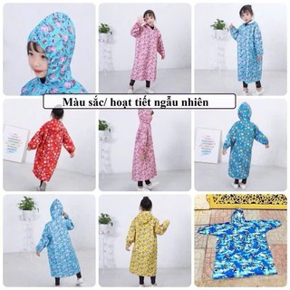 Áo Mưa Bít Một Người Có Dây Kéo, Áo Mưa Dây Kéo Trẻ Em, Chất Liệu Vải Dù Chống Thấm Nước Cao Cấp, Họa Tiết Dễ Thương