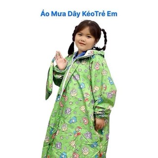 Áo Mưa Bít Một Người Có Dây Kéo, Áo Mưa Dây Kéo Trẻ Em, Chất Liệu Vải Dù Chống Thấm Nước Cao Cấp, Họa Tiết Dễ Thương