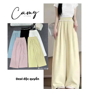 Quần Dáng Suông Chất Vải Gió Lụa Hàn Cao Cấp Mềm Mại Pha Cạp Chun Phối Ren Siêu Hót Nhà CAMYY.STORE