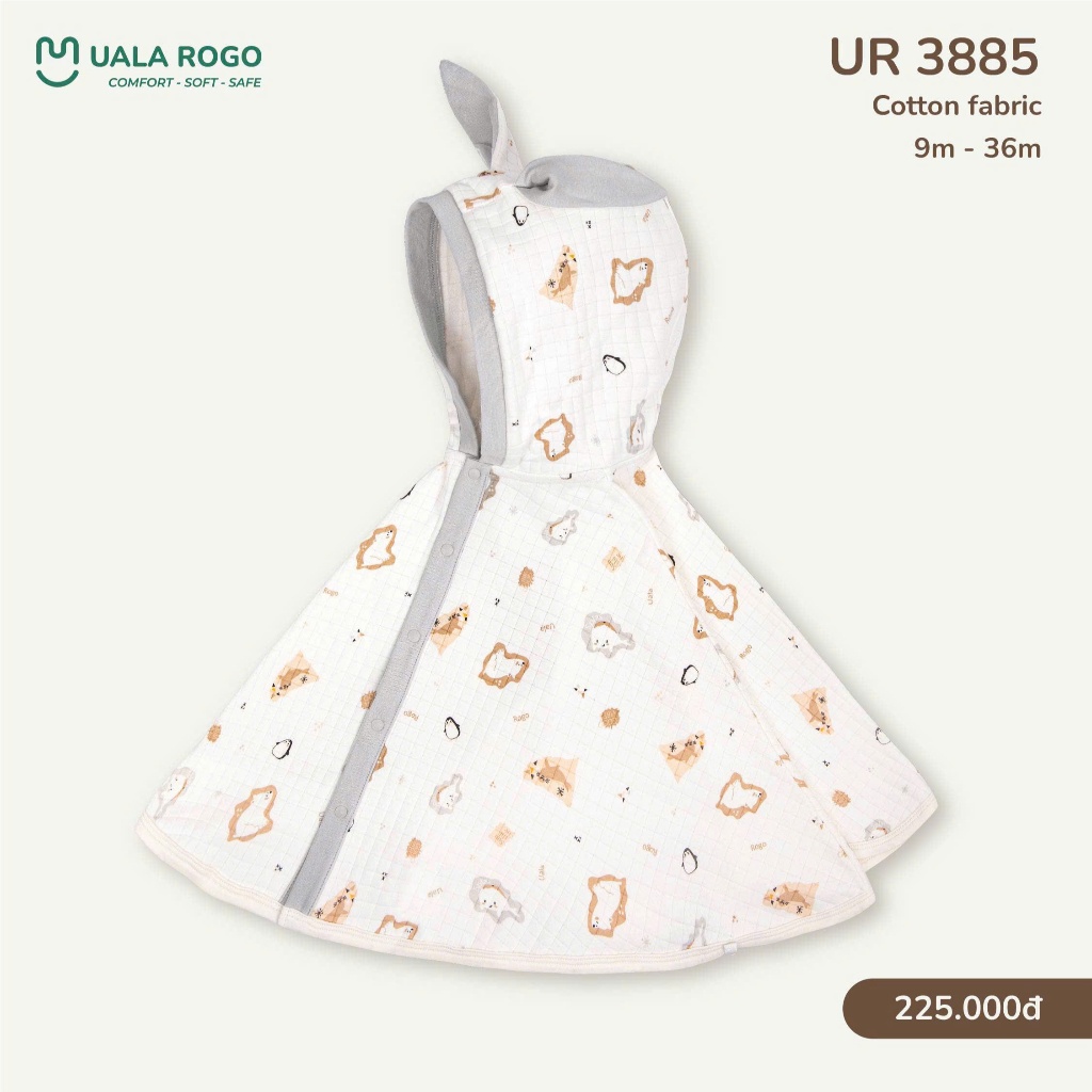 (8,5-16kg) Áo Choàng Nỉ Hoạ Tiết Cho Bé Uala UR3885