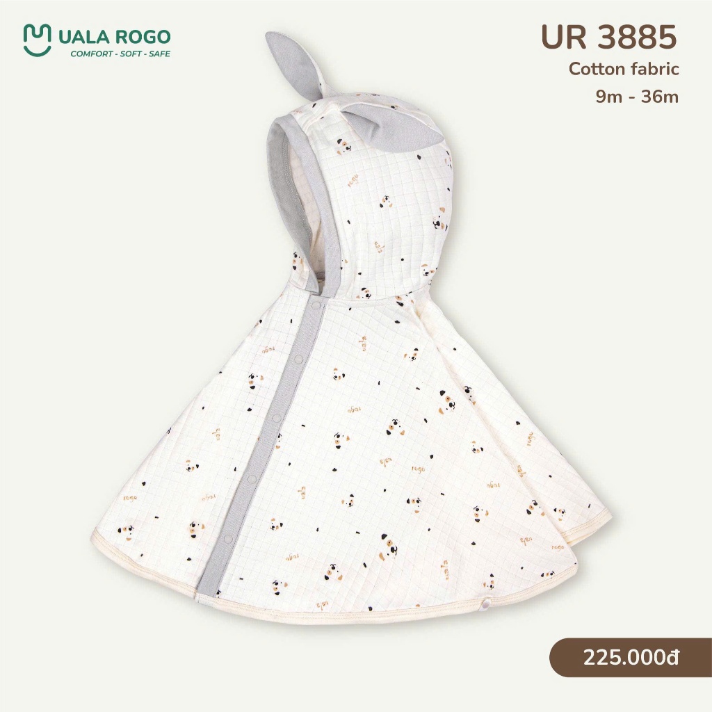 (8,5-16kg) Áo Choàng Nỉ Hoạ Tiết Cho Bé Uala UR3885