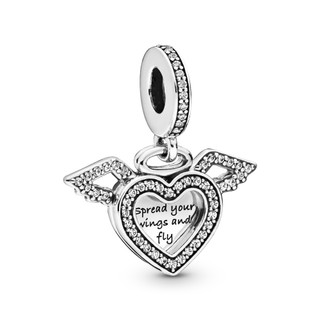 Charm Bạc Trái Tim Và Đôi Cánh Thiên Thần