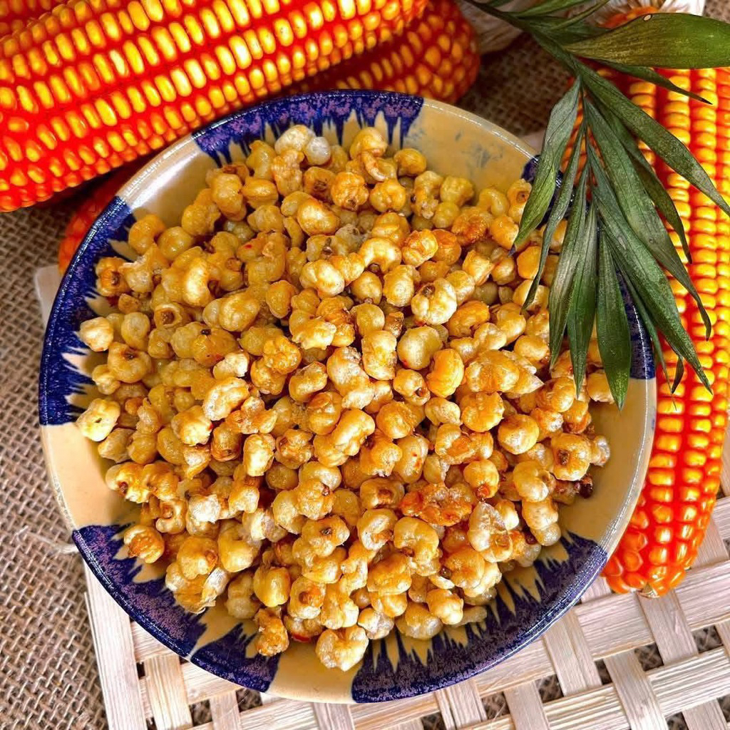 Bắp rang sấy mắm tỏi giòn ngon , bắp nếp rang mắm tỏi , Ngô nếp sấy giòn cay