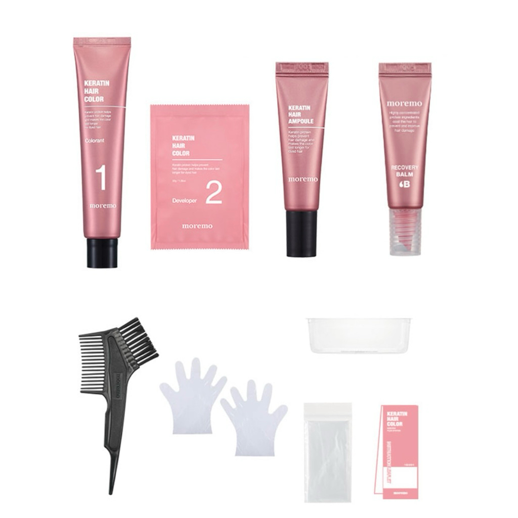 Thuốc Nhuộm Tóc nội địa Hàn Moremo Keratin Hair Color – Bổ Sung Keratin Phục Hồi Tóc Hư Tổn, Lên Màu Chuẩn Bóng Mượt