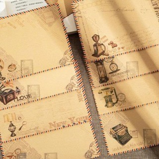 Set 8 phong bì kraft vintage cổ điển in hình phong cách retro