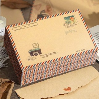 Set 8 phong bì kraft vintage cổ điển in hình phong cách retro