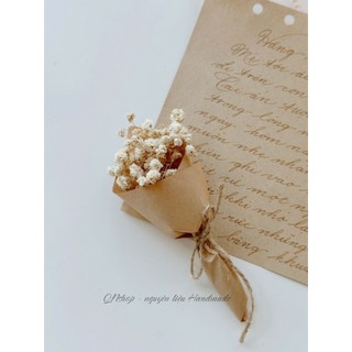Bó hoa baby khô mini gói giấy kraft – Trang trí & quà tặng handmade