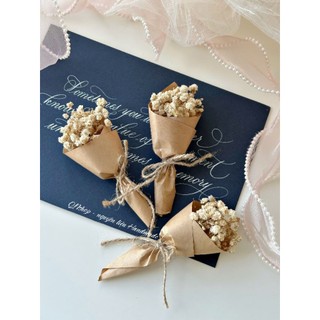 Bó hoa baby khô mini gói giấy kraft – Trang trí & quà tặng handmade