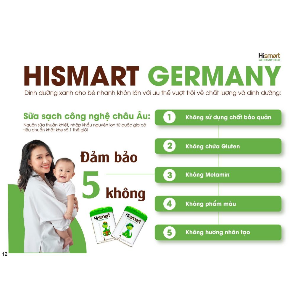 Sữa bột Hismart GerMany Milk Số 1,2,3,4 (800g)-Giúp bé Phát triển trí não,Chiều cao,Tăng cân Nhập khẩu nguyên lon từ Đức