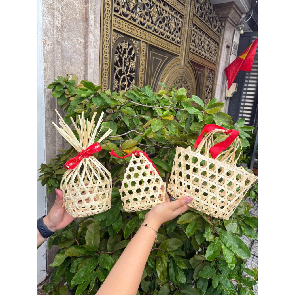 Giỏ tre làn mây tre mini giỏ đựng quà trung thu cho bé quà tết | Shopee ...