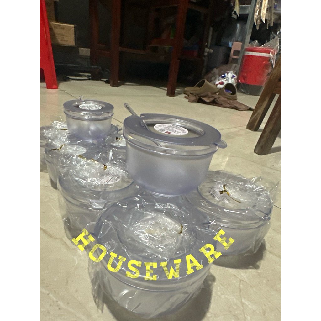 ComBo 5 Hũ Đựng Gia Vị Husa Nhựa PP Trong Suốt Kèm Muỗng Tiện Lợi 2 Size Lớn Nhỏ