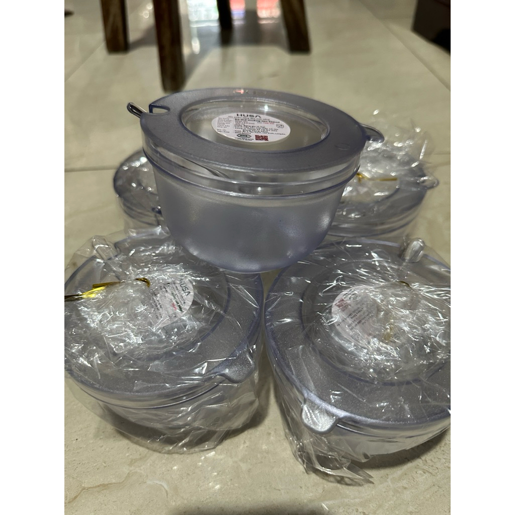 ComBo 5 Hũ Đựng Gia Vị Husa Nhựa PP Trong Suốt Kèm Muỗng Tiện Lợi 2 Size Lớn Nhỏ
