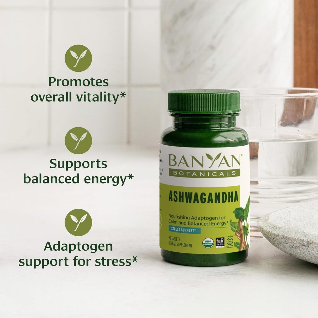 Viên dưỡng mọc tóc Banyan Botanicals Healthy Hair, Total Body/ Blood Cleanse, Ashwagandha, Triphala