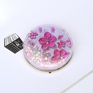 Gương Trang Điểm Mini Gấp Gọn cầm tay, gương gấp gọn  2 Mặt Kim Tuyến Lấp Lánh – Nhỏ Gọn, Tiện Lợi, Siêu Xinh