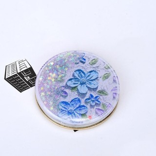 Gương Trang Điểm Mini Gấp Gọn cầm tay, gương gấp gọn  2 Mặt Kim Tuyến Lấp Lánh – Nhỏ Gọn, Tiện Lợi, Siêu Xinh