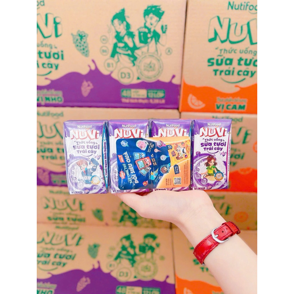 {Hot} Sữa tươi sạch trái cây Nuvi 110ml đủ vị cho bé