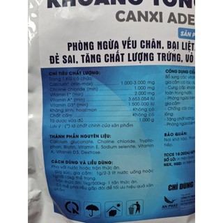Khoáng tổng hợp Canxi ADE 1kg bổ sung vitamin A D E , canxi cho gia cầm