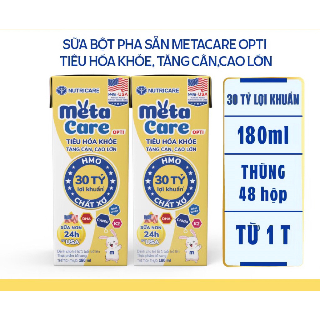 [Date xa] Thùng 48 Hộp Sữa Bột Pha Sẵn Nutricare Metacare Opti Vàng ...