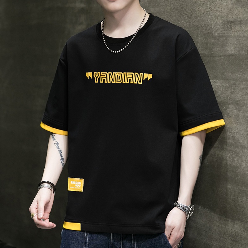 Áo thun nam tay lỡ HappyTee - Mẫu Áo Unisex tay ngắn YRNDIRN - Chất vải cotton 100% cao cấp.