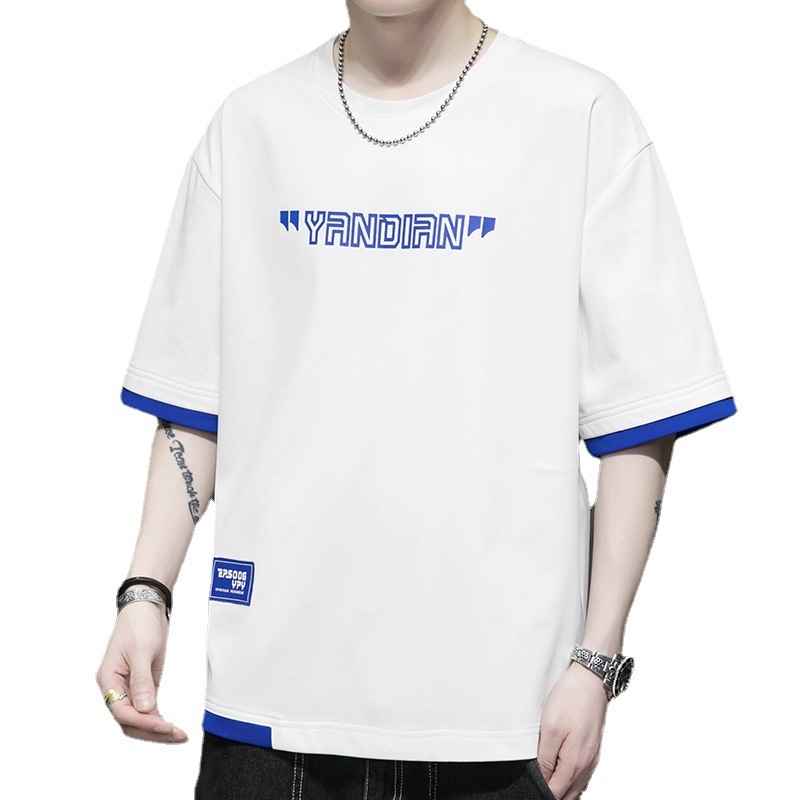 Áo thun nam tay lỡ HappyTee - Mẫu Áo Unisex tay ngắn YRNDIRN - Chất vải cotton 100% cao cấp.