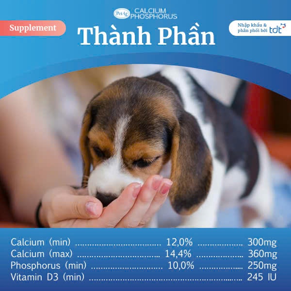 [ DATE 02/2028 ] HỘP 50V BỔ SUNG CANXI PETAG CALCIUM PHOSPHORUS DÀNH CHO CHÓ MÈO HÀNG CHÍNH HÃNG