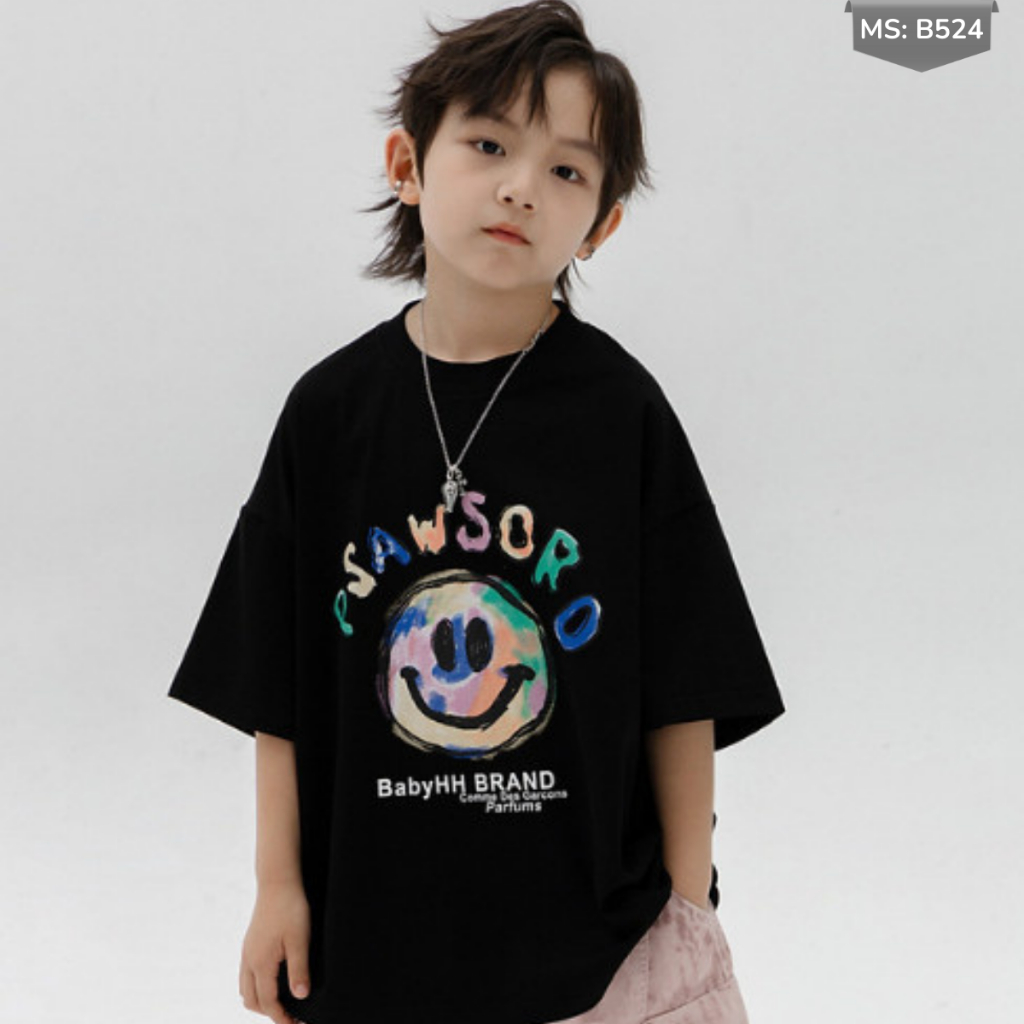 Áo Thun Ngắn Tay Mùa Hè Cho Bé Trai, Bé Gái In Hình Năng Động, Cổ Tròn B524 | JJ Kids Fashion