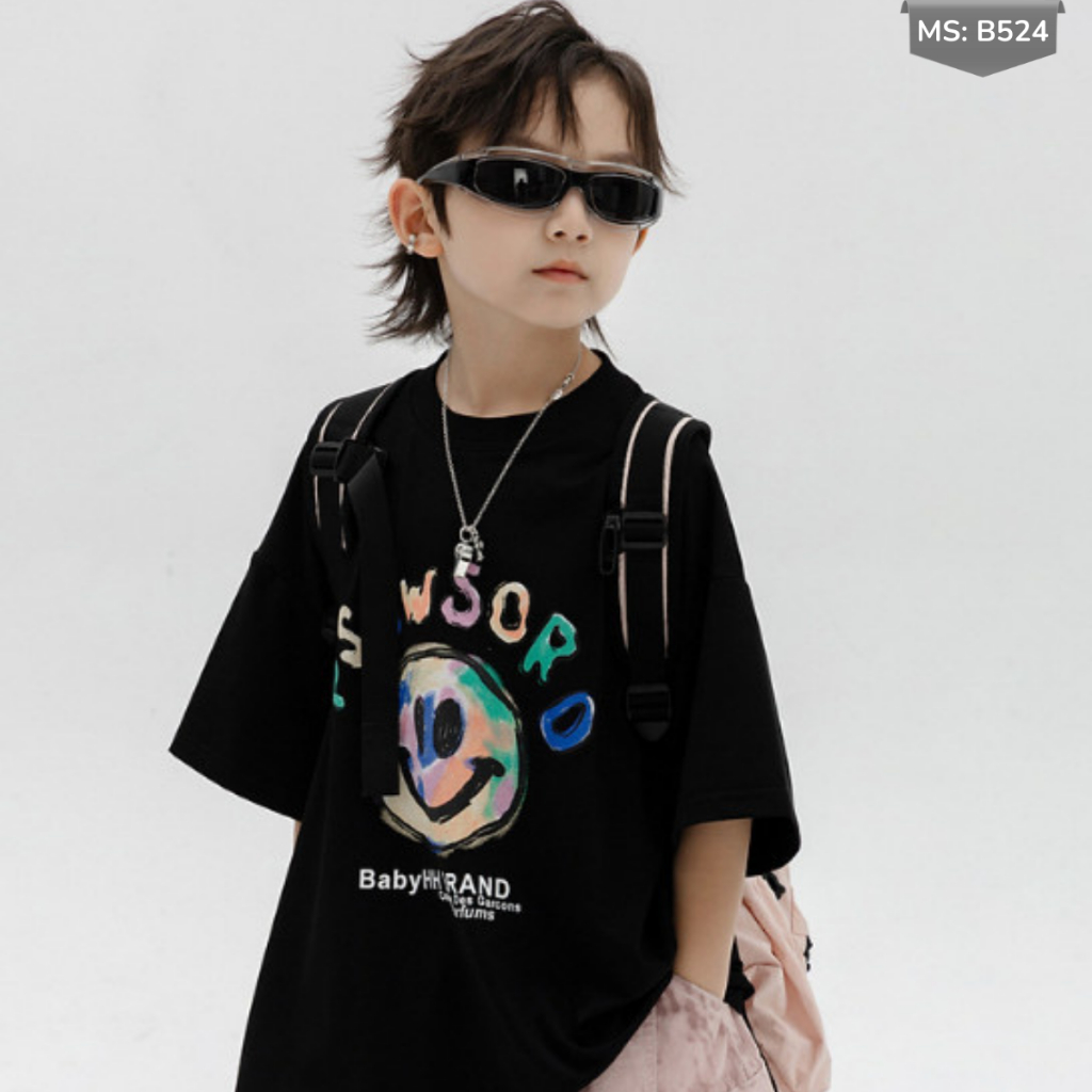 Áo Thun Ngắn Tay Mùa Hè Cho Bé Trai, Bé Gái In Hình Năng Động, Cổ Tròn B524 | JJ Kids Fashion