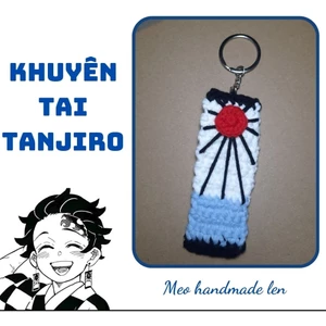 Móc khóa khuyên tai của Tanjiro Kamado - Demon Slayer - Kimestu no yaiba - handmade len - crochet
