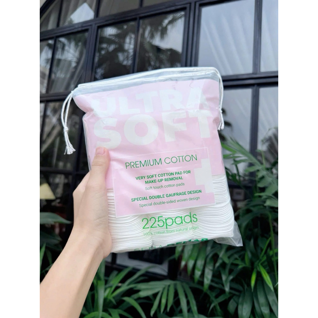 Bông tẩy trang tròn SenaDemar 225 pcs chất liệu 100% bông cotton - hạn 2028  IS212
