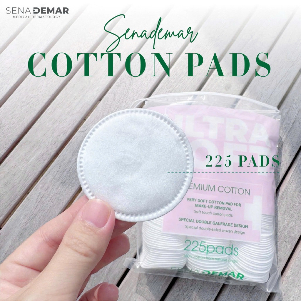 Bông tẩy trang tròn SenaDemar 225 pcs chất liệu 100% bông cotton - hạn 2028  IS212