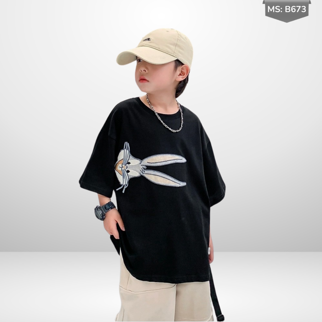 Áo Thun Trẻ Em JJ Kids Fashion – In Hình Thỏ Đeo Kính Ngầu – Năng Động B673  | JJ Kids Fashion