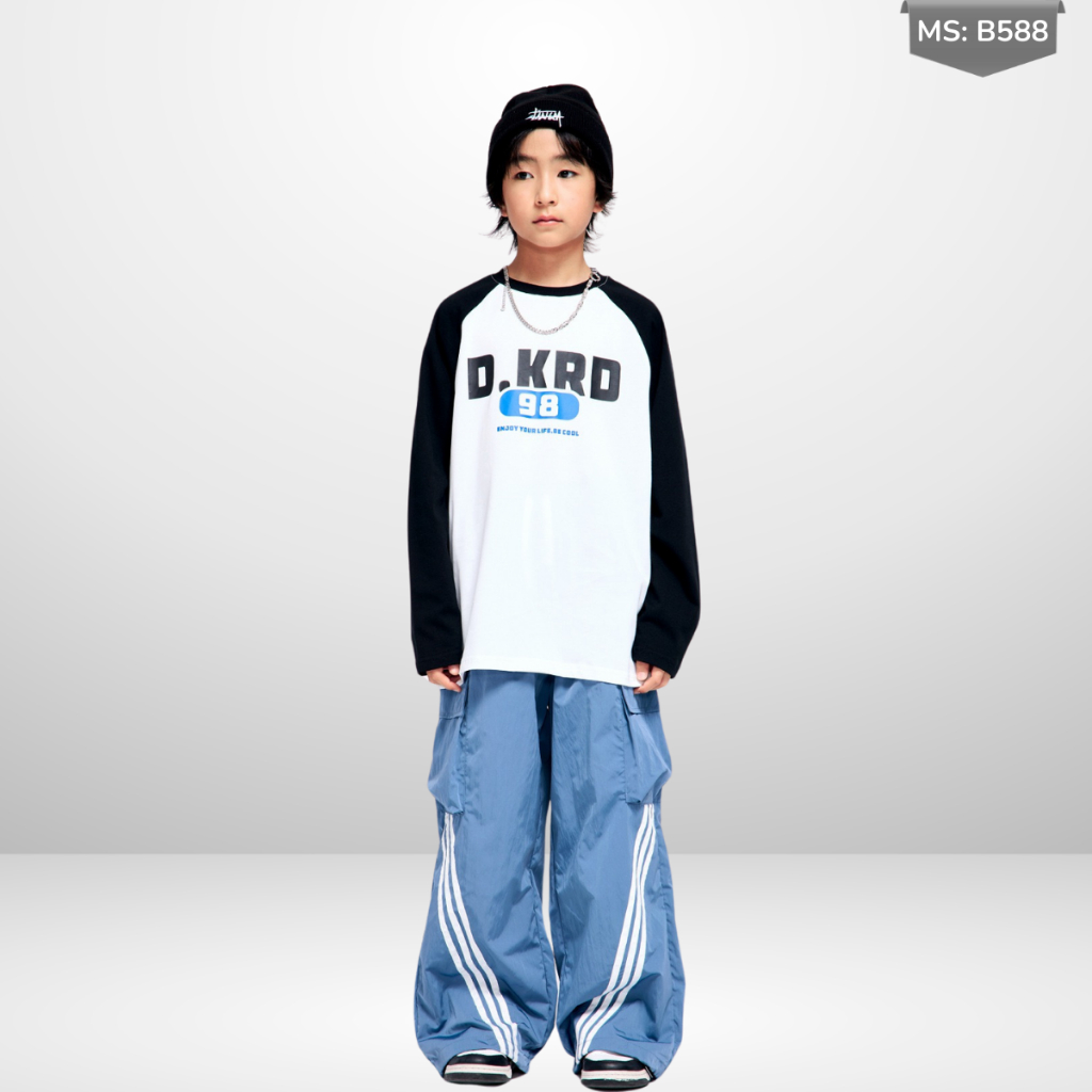Áo Thun Dài Tay Xuân Thu Cho Bé Trai, Bé Gái In Hình Năng Động, Cổ Tròn B588 | JJ Kids Fashion