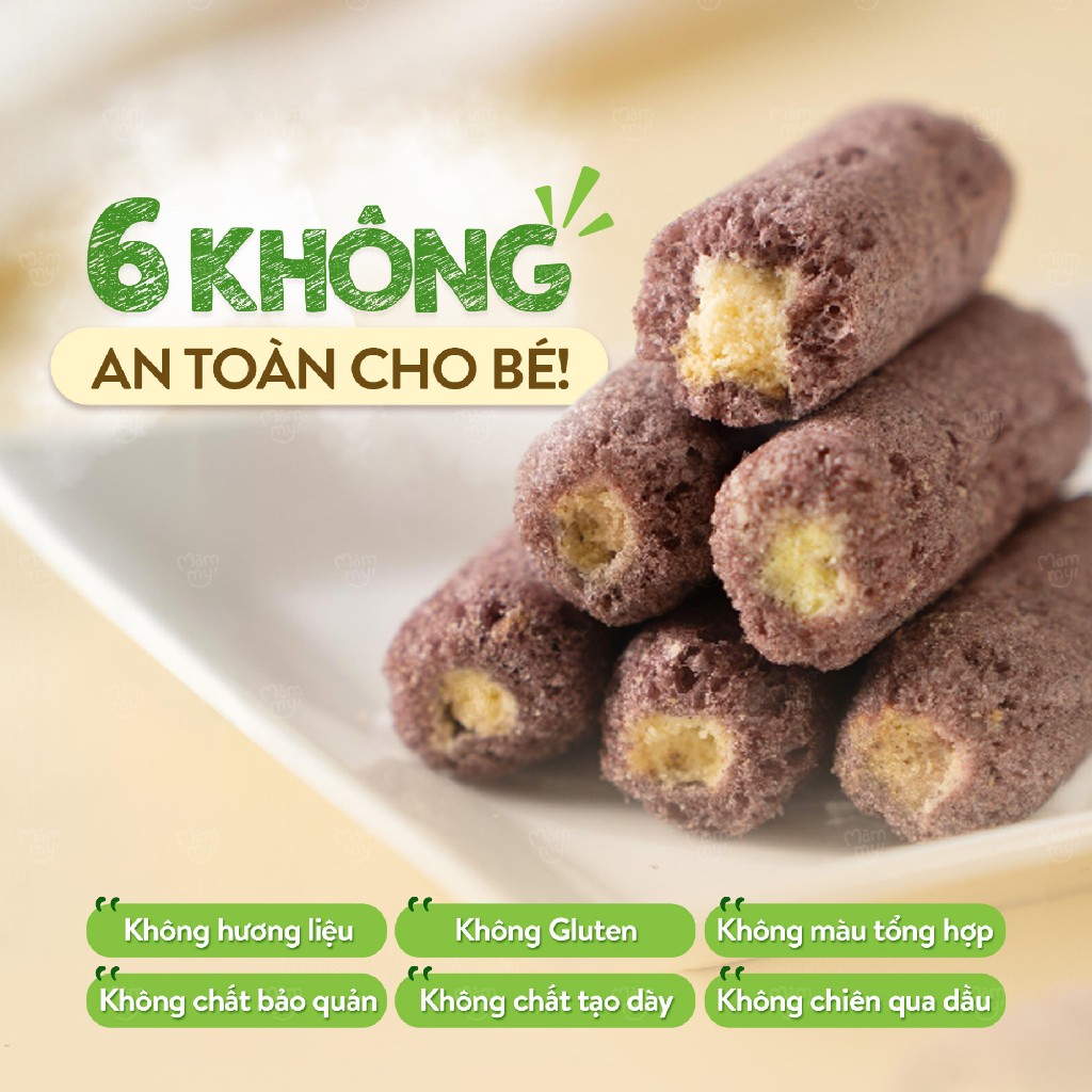 Bánh ăn dặm cuộn kem Mămmy giàu canxi cho bé từ 7 tháng tuổi - Hộp 10 gói x 6g