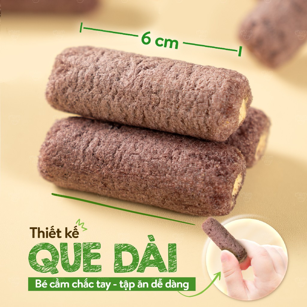 Bánh ăn dặm cuộn kem Mămmy giàu canxi cho bé từ 7 tháng tuổi - Hộp 10 gói x 6g