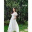 Đầm thô ren cổ vuông tay bồng 3 màu A2136