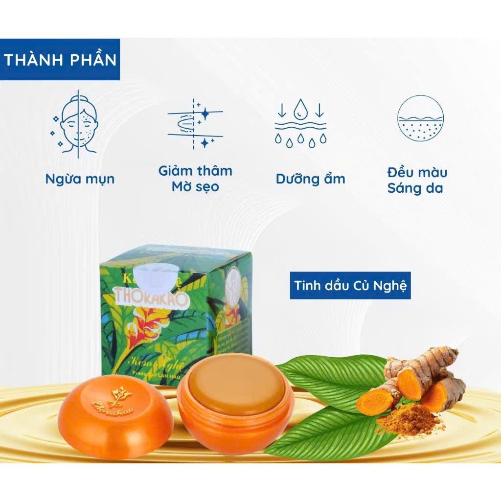 Kem Nghệ Collagen, Kem Sâm THORAKAO Dưỡng Trắng, Cải Thiện Mụn, Giảm Tàn Nhang Hộp 7G/10G