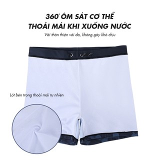 Quần bơi nam dáng ôm thể thao vải Polyester Spandex thoáng khí đi biển tập gym đi bơi - Q20275GY