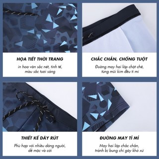 Quần bơi nam dáng ôm thể thao vải Polyester Spandex thoáng khí đi biển tập gym đi bơi - Q20275GY