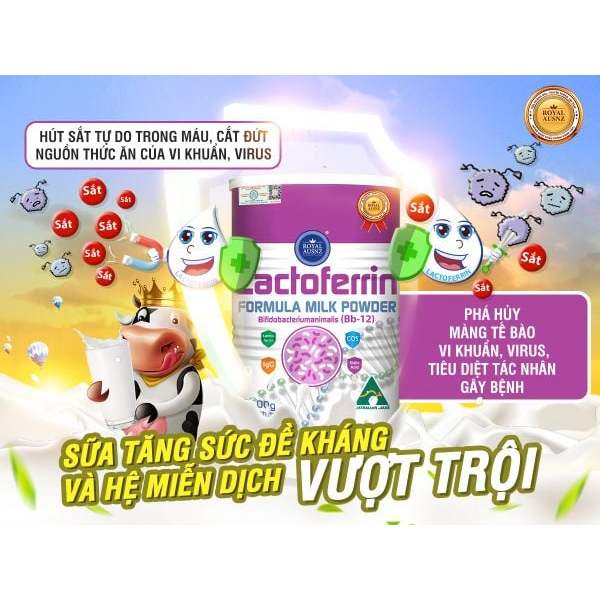 Sữa Hoàng Gia Úc Lactoferrin Formula Milk BB-12 ROYAL AUSNZ Hỗ Trợ Tăng Cường Hệ Miễn Dịch Cho Trẻ 100g