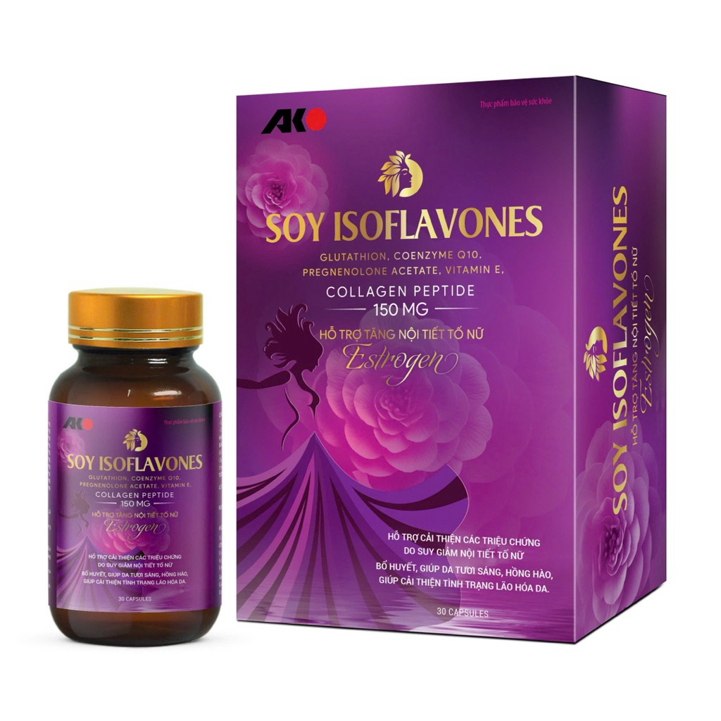 GLUTATHION, COENZYME Q10,PREGNENOLONE ACETATE, VITAMIN E, COLLAGEN PEPTIDE 150 MG - HỖ TRỢ TĂNG NỘI TIẾT TỐ NỮ Estrogero