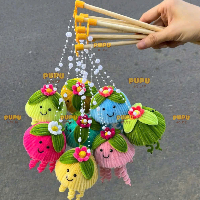 Đèn Lồng Sứa Kẽm Nhung Lồng Đèn Lắp Sẵn Cho Bé Hot Trend Trung Thu 2025 Trang Trí - PUPU HOUSE