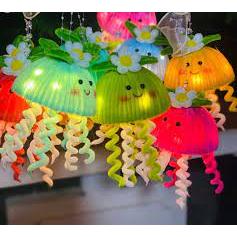 Đèn Lồng Sứa Kẽm Nhung Lồng Đèn Lắp Sẵn Cho Bé Hot Trend Trung Thu 2025 Trang Trí - PUPU HOUSE