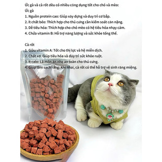 Viên Cà Rốt Mix Gà Sấy Cho Chó Mèo, Giúp Tăng Cường Thị Lực Và Hệ Miễn Dịch, Bổ Sung Chất Xơ